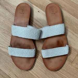 FRYE Ruth Woven Leather Slide Sandal Sz 9.5